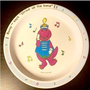 Vintage 1992 Barney Plate – “Strike Up The Band” Selandia Child’s Plate